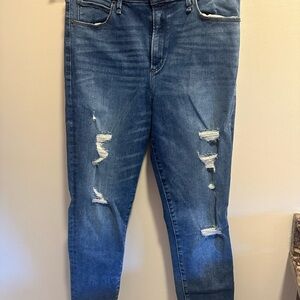 Curve Love Abercrombie & Fitch Blue Distressed Skinny Jeans